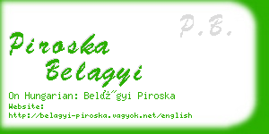 piroska belagyi business card